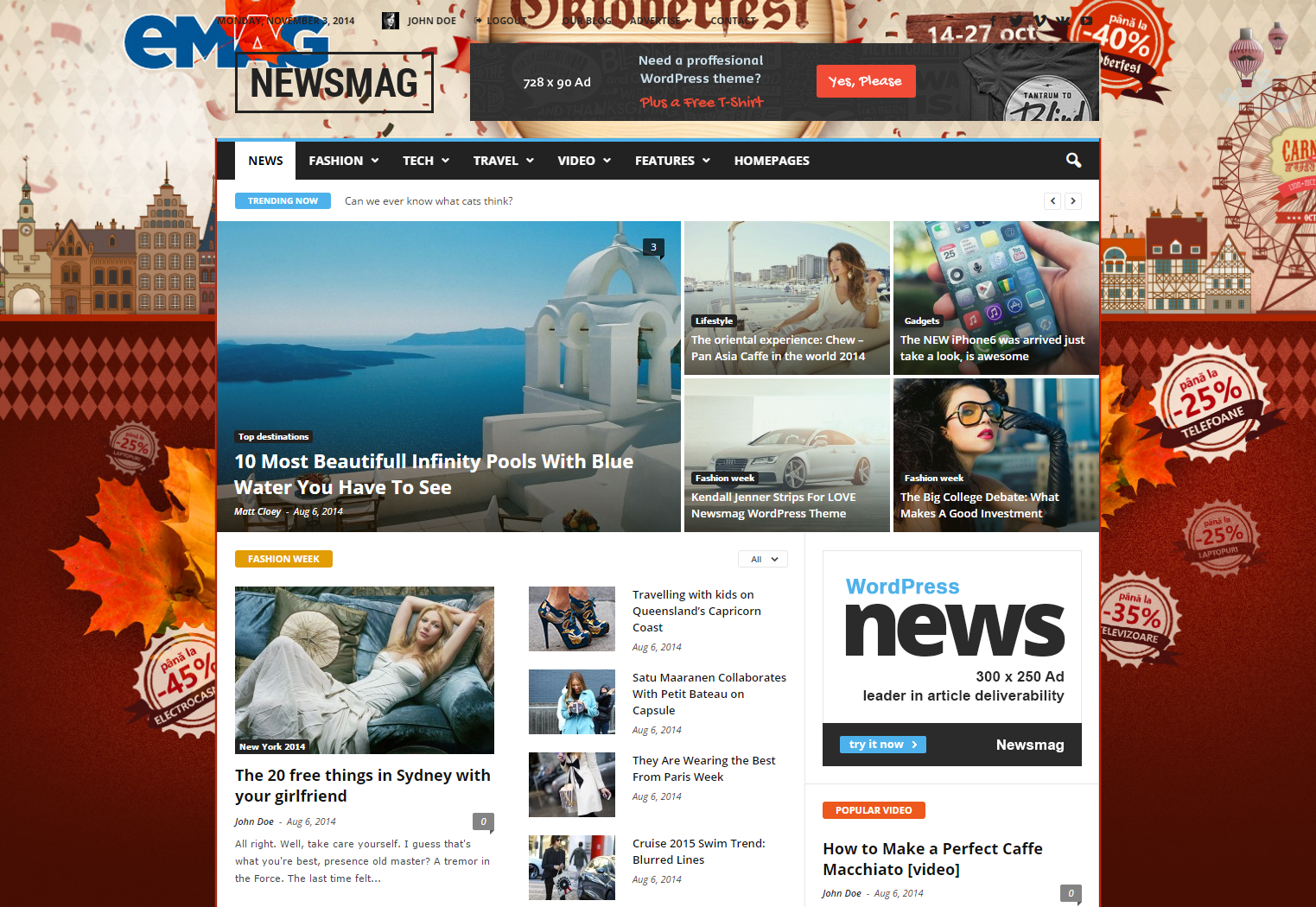 Newsmag Theme Ad System: How to set up Background ads