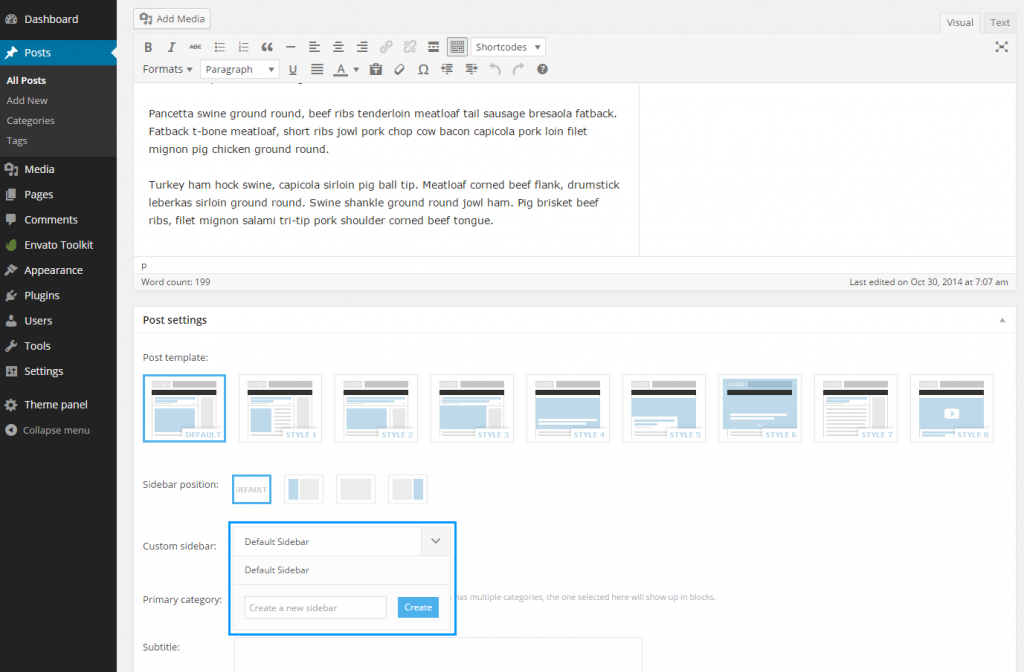 Sidebars and Widgets tagDiv support