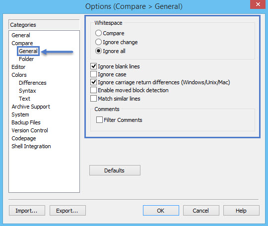 winmerge compare folders