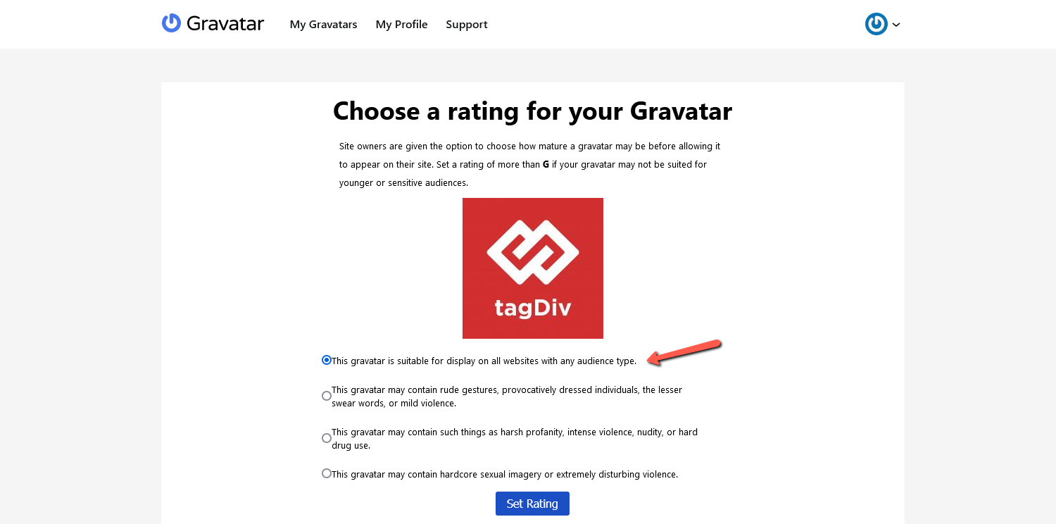 Upload the Gravatar logo