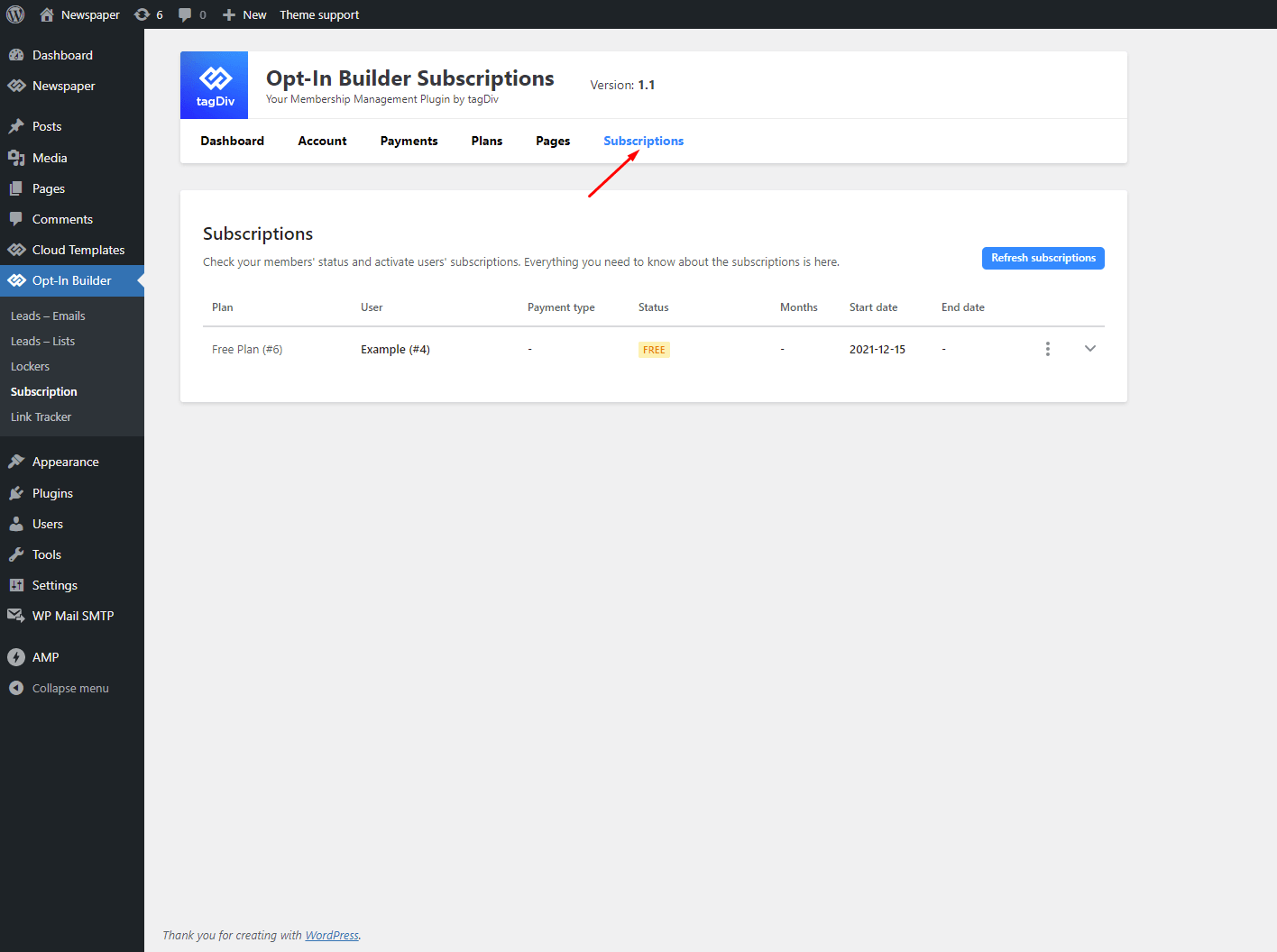 Opt-In Builder Subscriptions
